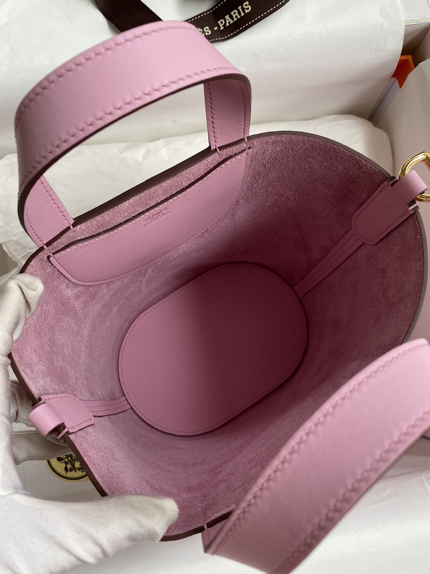 Hermes In The Loop 18 Bag In Mauve Sylvestr Clemence Leather